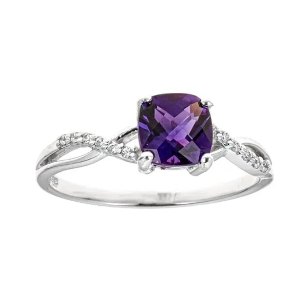 14k White Gold Amethyst & Diamond Ring Orin Jewelers Northville, MI