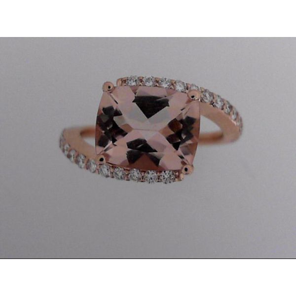 14k Rosé Gold Morganite & Diamond Ring Orin Jewelers Northville, MI