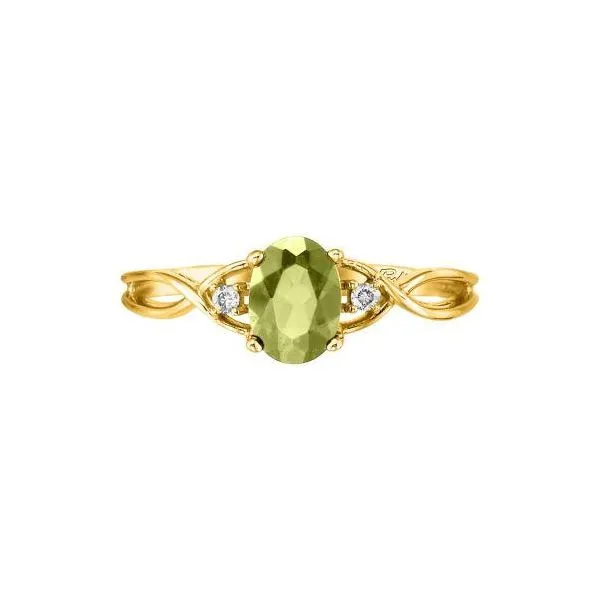 14k Yellow Gold Peridot & Diamond Ring Orin Jewelers Northville, MI