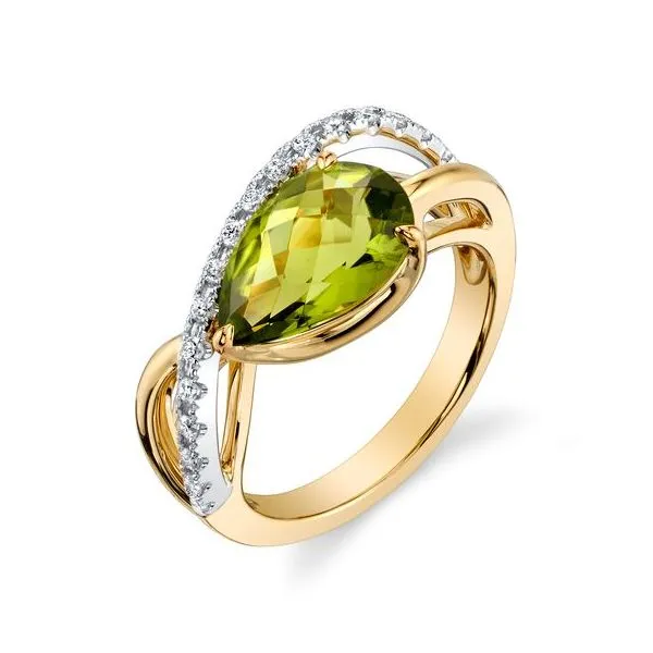 14k Yellow Gold Peridot & Diamond Ring Orin Jewelers Northville, MI