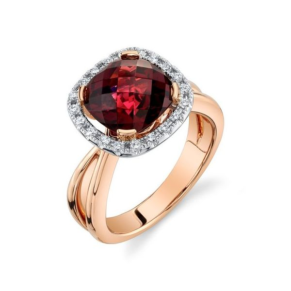 14k Rosé Gold Garnet & Diamond Ring Orin Jewelers Northville, MI