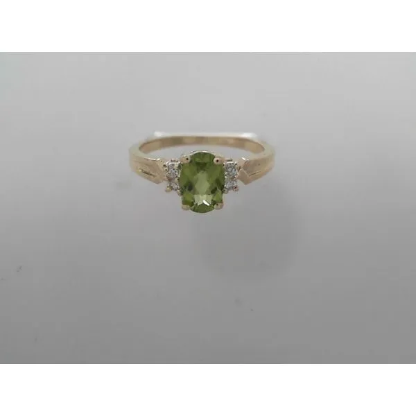 14K Yellow Gold Peridot and Diamond Fashion Ring Orin Jewelers Northville, MI