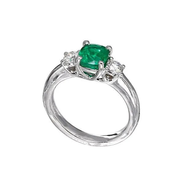 Platinum Emerald & Diamond Ring Orin Jewelers Northville, MI