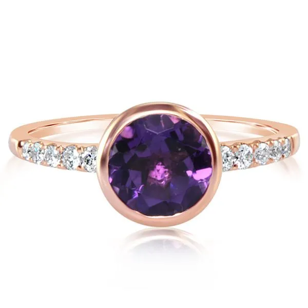 14k Yellow Gold Amethyst & Diamond Ring Orin Jewelers Northville, MI