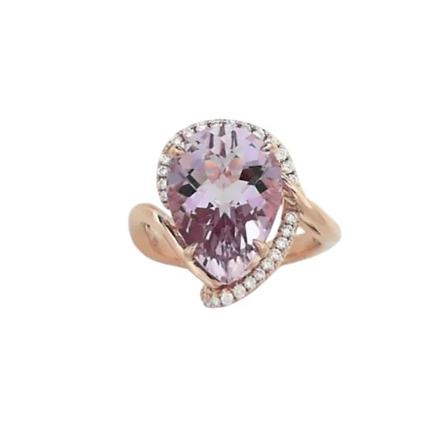 14K Rose Gold Amethyst & Diamond Ring Orin Jewelers Northville, MI