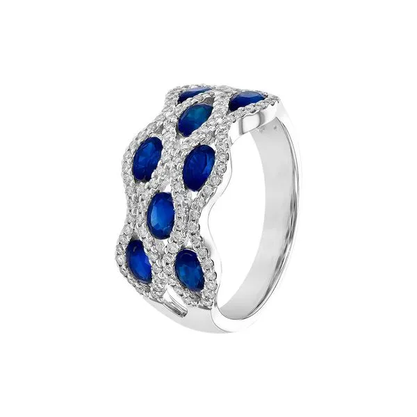 14k White Gold Sapphire & Diamond Ring Image 3 Orin Jewelers Northville, MI