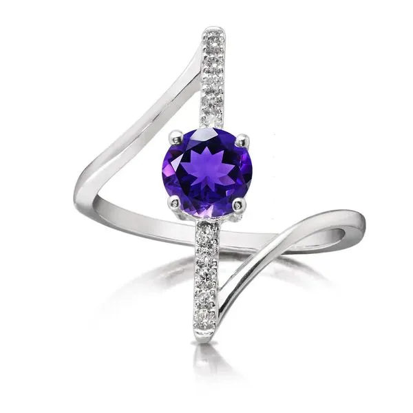 14k White Gold Amethyst & Diamond Ring Orin Jewelers Northville, MI