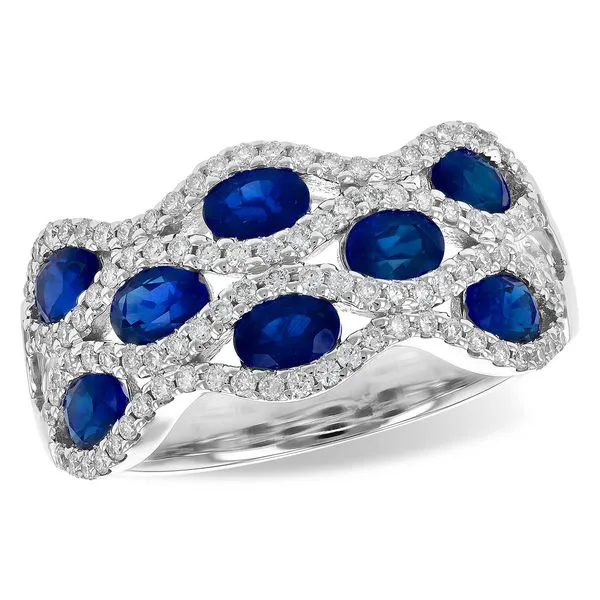14k White Gold Sapphire & Diamond Ring Orin Jewelers Northville, MI