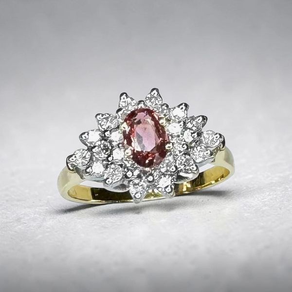Estate Collection - 14K Two-Tone Pink Sapphire & Diamond Fashion Ring Orin Jewelers Northville, MI