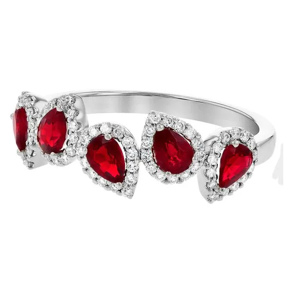 14K White Gold Ruby & Diamond Ring Image 2 Orin Jewelers Northville, MI