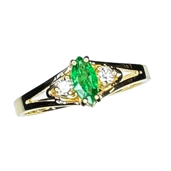 Estate Collection -  14K Yellow Gold Emerald & Diamond Ring Orin Jewelers Northville, MI