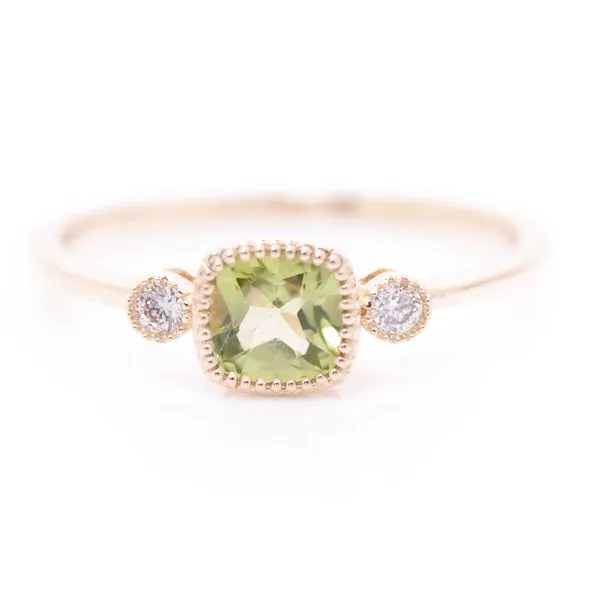 14k Yellow Gold Peridot & Diamond Ring Orin Jewelers Northville, MI
