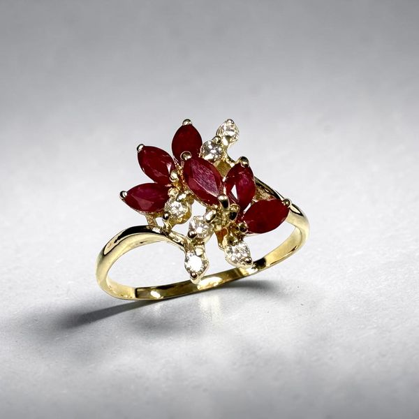 Estate Collection - 14K Yellow Gold Ruby & Diamond Ring Orin Jewelers Northville, MI