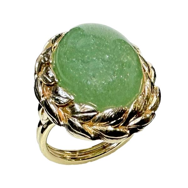 Estate Collection - 14K Yellow Gold Nephrite Jade Fashion Ring Image 2 Orin Jewelers Northville, MI