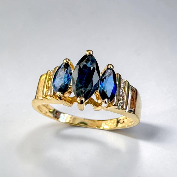 Estate Collection - 14K Yellow Gold Sapphire & Diamond Fashion Ring Orin Jewelers Northville, MI