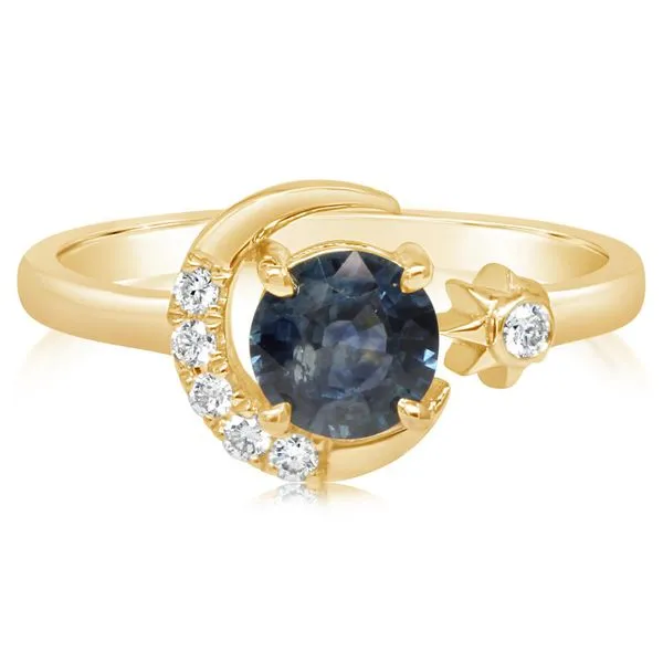 14K Yellow Gold Sapphire & Diamond Ring Orin Jewelers Northville, MI