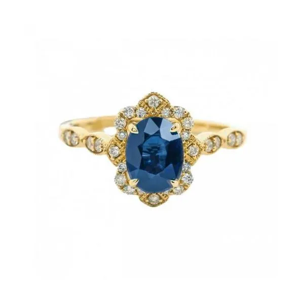 14K Yellow Gold Sapphire & Diamond Fashion Ring Orin Jewelers Northville, MI
