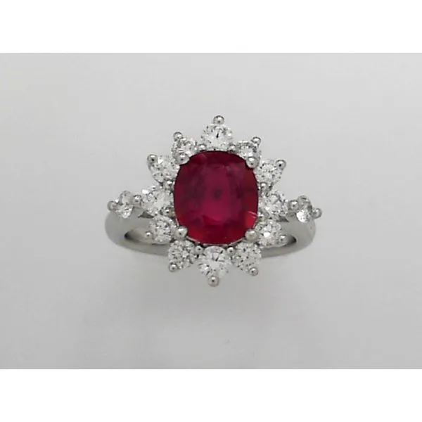 Platinum Ruby & Diamond Ring Orin Jewelers Northville, MI