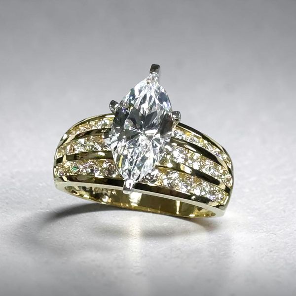 Estate Collection - 14K Yellow Gold Cubic Zirconia Wedding Ring Orin Jewelers Northville, MI