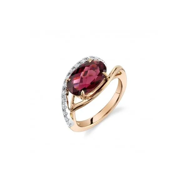 14K Rosé Gold Garnet & Diamond Ring Orin Jewelers Northville, MI