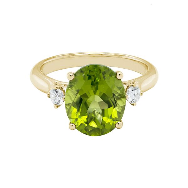 14K Yellow Gold Peridot & Diamond Fashion Ring Orin Jewelers Northville, MI