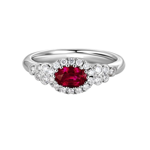 14K White Gold Ruby & Diamond Ring Orin Jewelers Northville, MI
