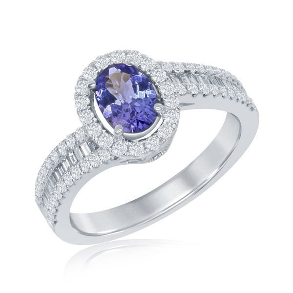 14K White Gold Tanzanite & Diamond Ring Image 2 Orin Jewelers Northville, MI