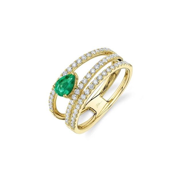 14K Yellow Gold Emerald & Diamond Ring Orin Jewelers Northville, MI