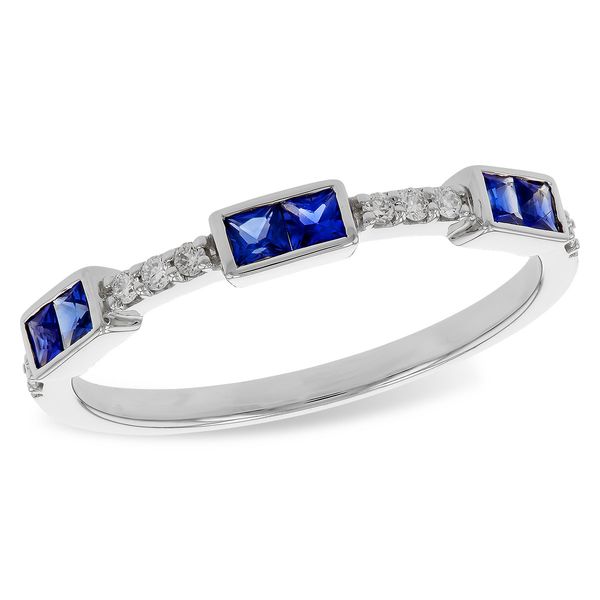 14K White Gold Sapphire & Diamond Ring Orin Jewelers Northville, MI