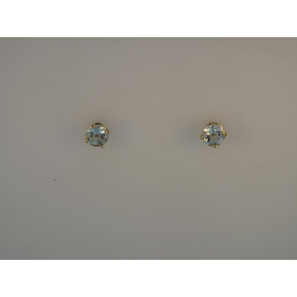 Lady's 14K White Gold Stud Earrings w/2 Aquamarines Orin Jewelers Northville, MI