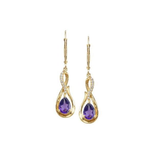 14k Yellow Gold Amethyst & Diamond Earrings Orin Jewelers Northville, MI