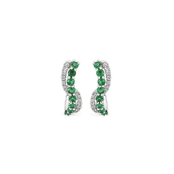 14k White Gold Earrings With Emeralds & Diamonds Orin Jewelers Northville, MI