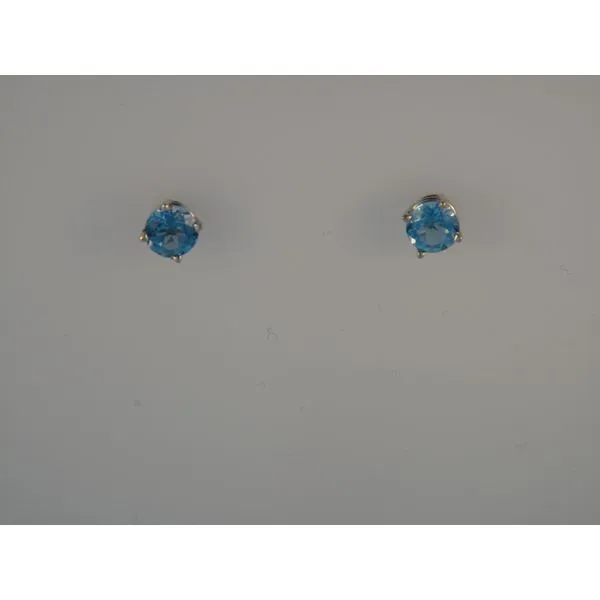 14k White Gold Blue Topaz Stud Earrings Orin Jewelers Northville, MI