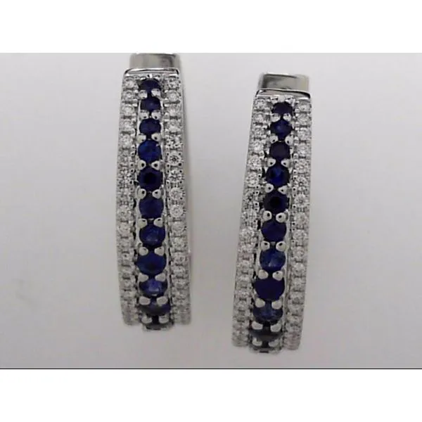 14k White Gold Sapphire & Diamond Earrings Orin Jewelers Northville, MI