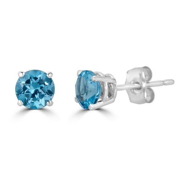 14k White Gold Blue Topaz Earrings Orin Jewelers Northville, MI