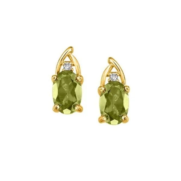 14k Yellow Gold Peridot & Diamond Earrings Orin Jewelers Northville, MI