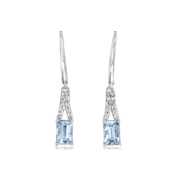 14k White Gold Aquamarine & Diamond Earrings Orin Jewelers Northville, MI