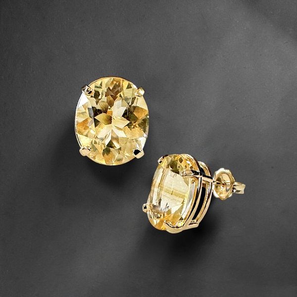 Estate Collection - 14K Yellow Gold Citrine Stud Earrings Orin Jewelers Northville, MI
