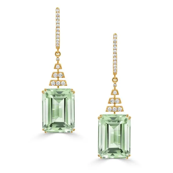 Green Amethyst and Diamond Earrings Orin Jewelers Northville, MI
