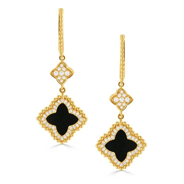 Black Onyx and Diamond Drop Earrings Orin Jewelers Northville, MI