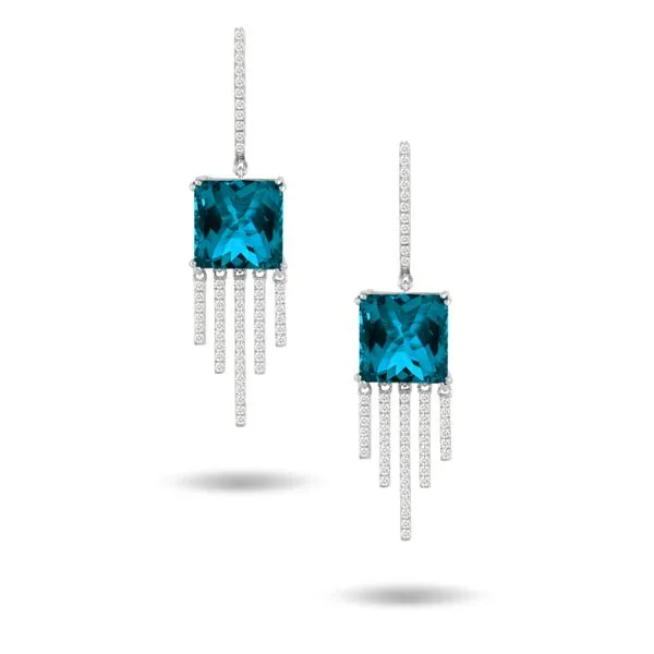 Blue Topaz and Diamond Earrings Orin Jewelers Northville, MI