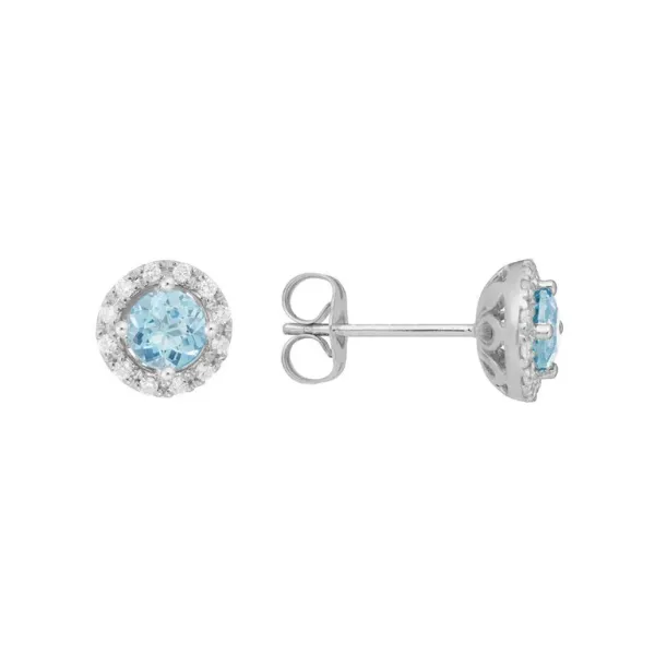 Aquamarine and Diamond Stud Earrings Orin Jewelers Northville, MI