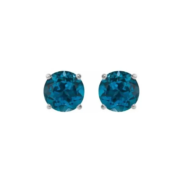 Blue Topaz Stud Earrings Image 2 Orin Jewelers Northville, MI