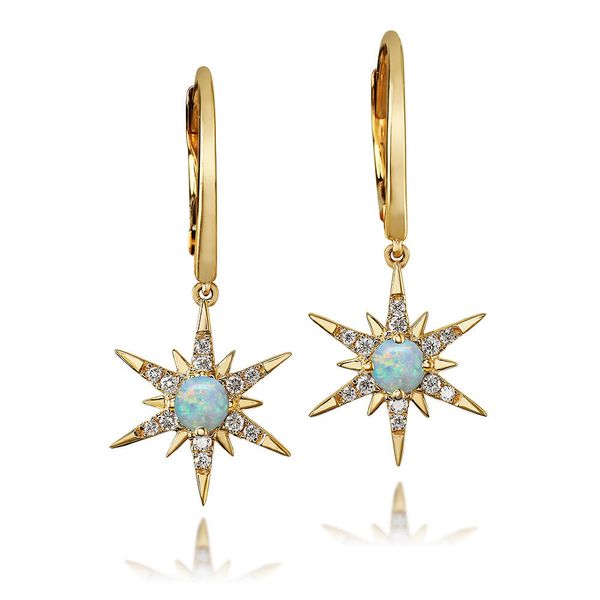 Opal and Diamond Star Earrings Orin Jewelers Northville, MI