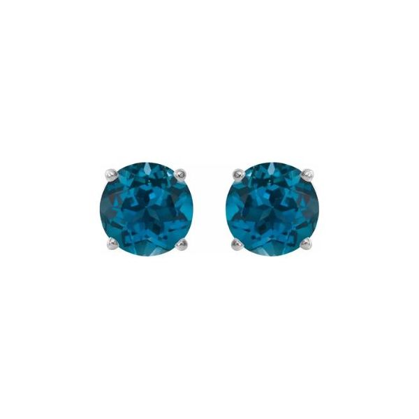 Blue Topaz Stud Earrings Image 2 Orin Jewelers Northville, MI