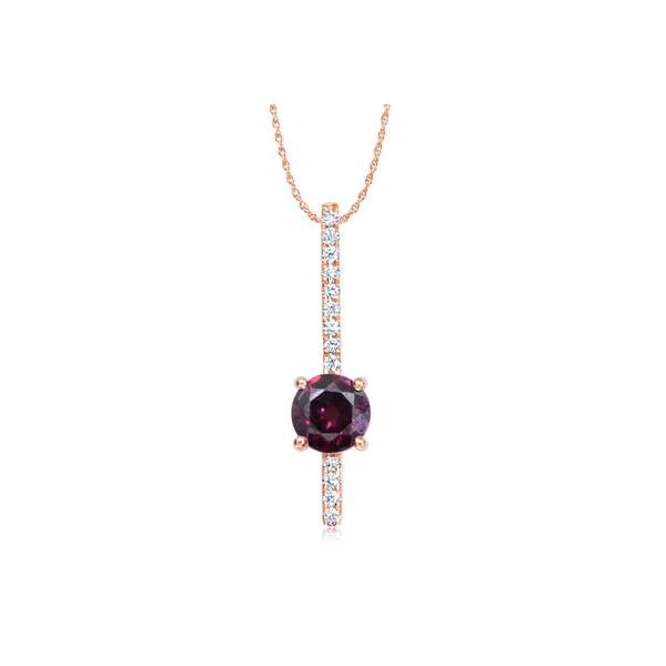 14k Rosé Gold Amethyst & Diamond Pendant Orin Jewelers Northville, MI