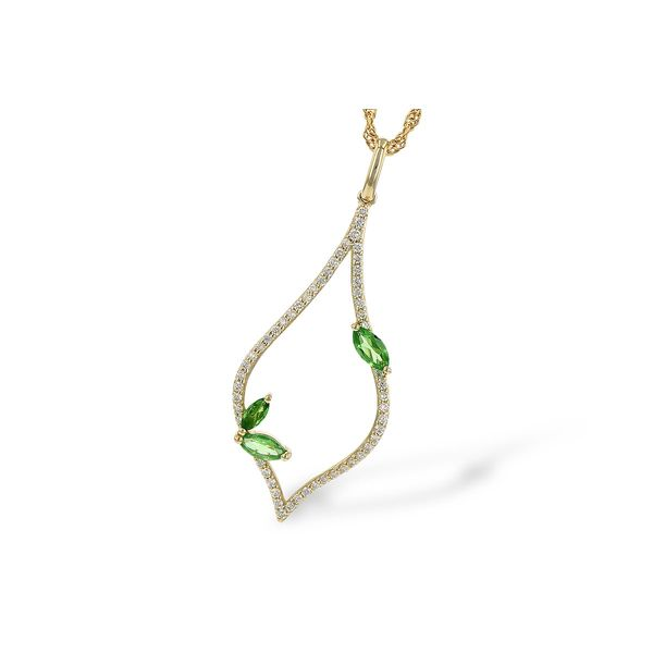 14k Yellow GOld Pendant With Green Garnets & Diamonds Orin Jewelers Northville, MI