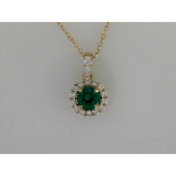 14k Yellow Gold Emerald & Diamond Pendant Orin Jewelers Northville, MI