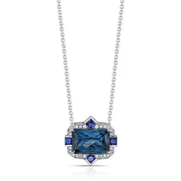 Blue Topaz, Sapphire, and Diamond Pendant Orin Jewelers Northville, MI