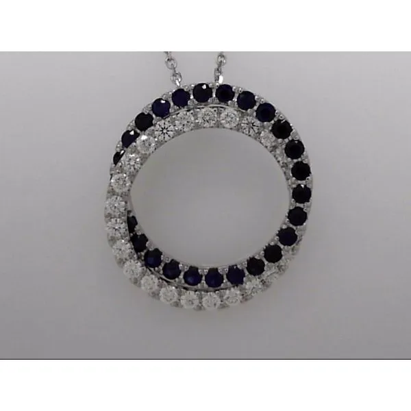 14k White Gold Sapphire & Diamond Pendant Orin Jewelers Northville, MI
